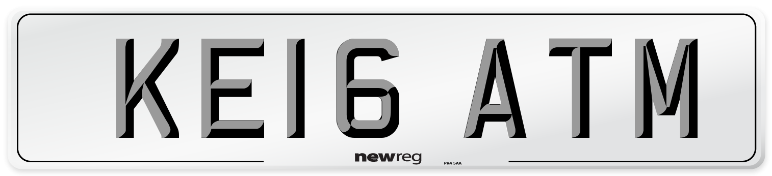 KE16 ATM Number Plate from New Reg